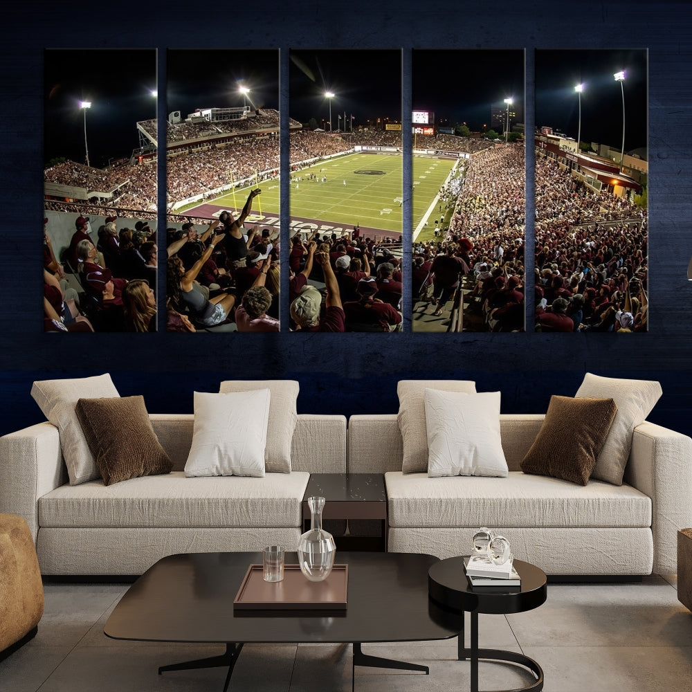 Impresión de lienzo de arte de pared del estadio de fútbol americano Washington Grizzly, impresión de arte de pared deportiva 