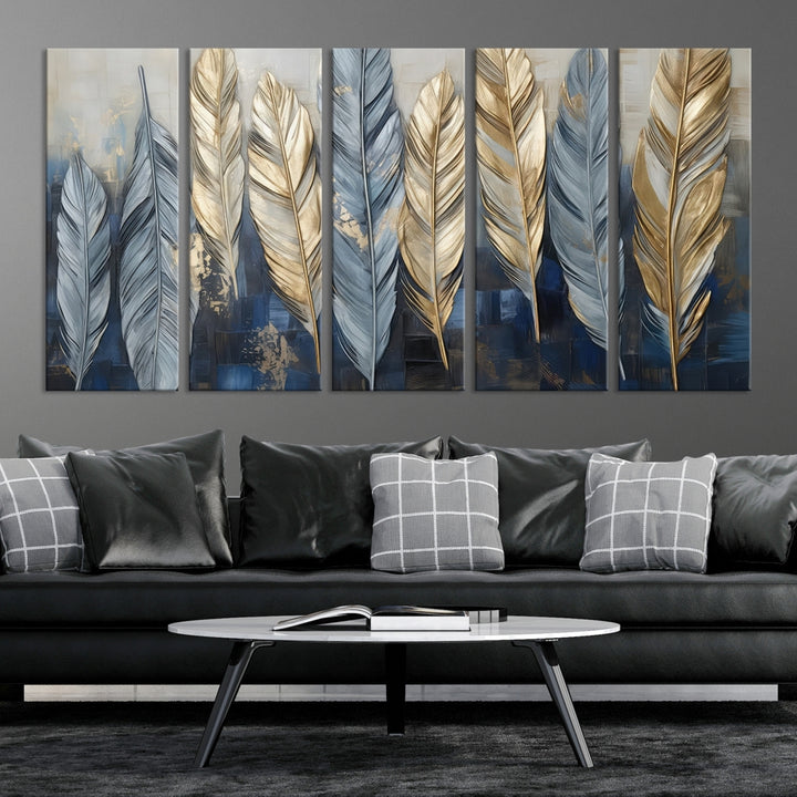 Arte de pared de plumas abstractas Lienzo