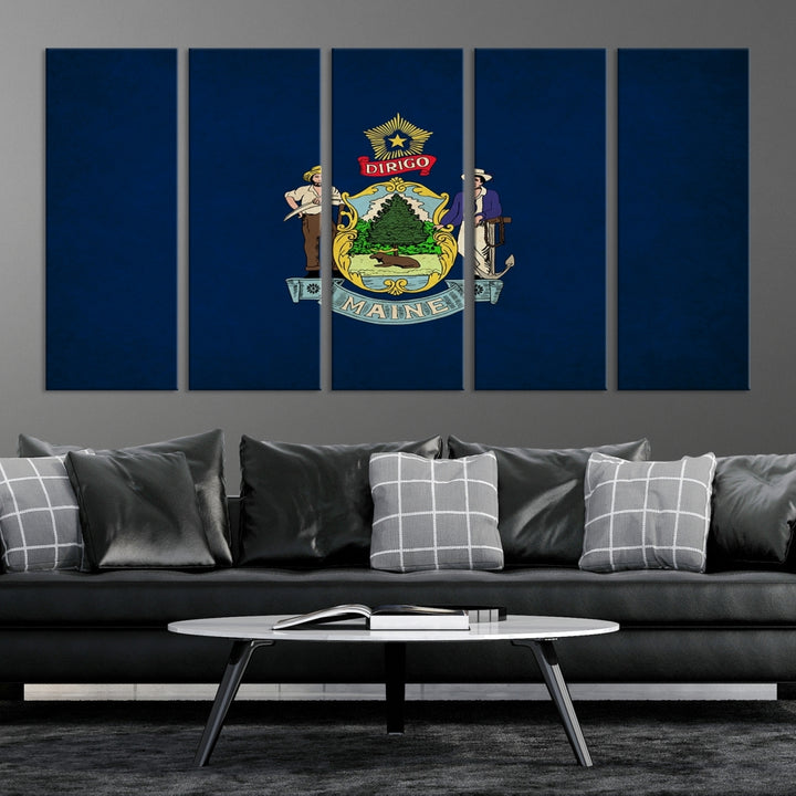 Art mural du drapeau des États du Maine