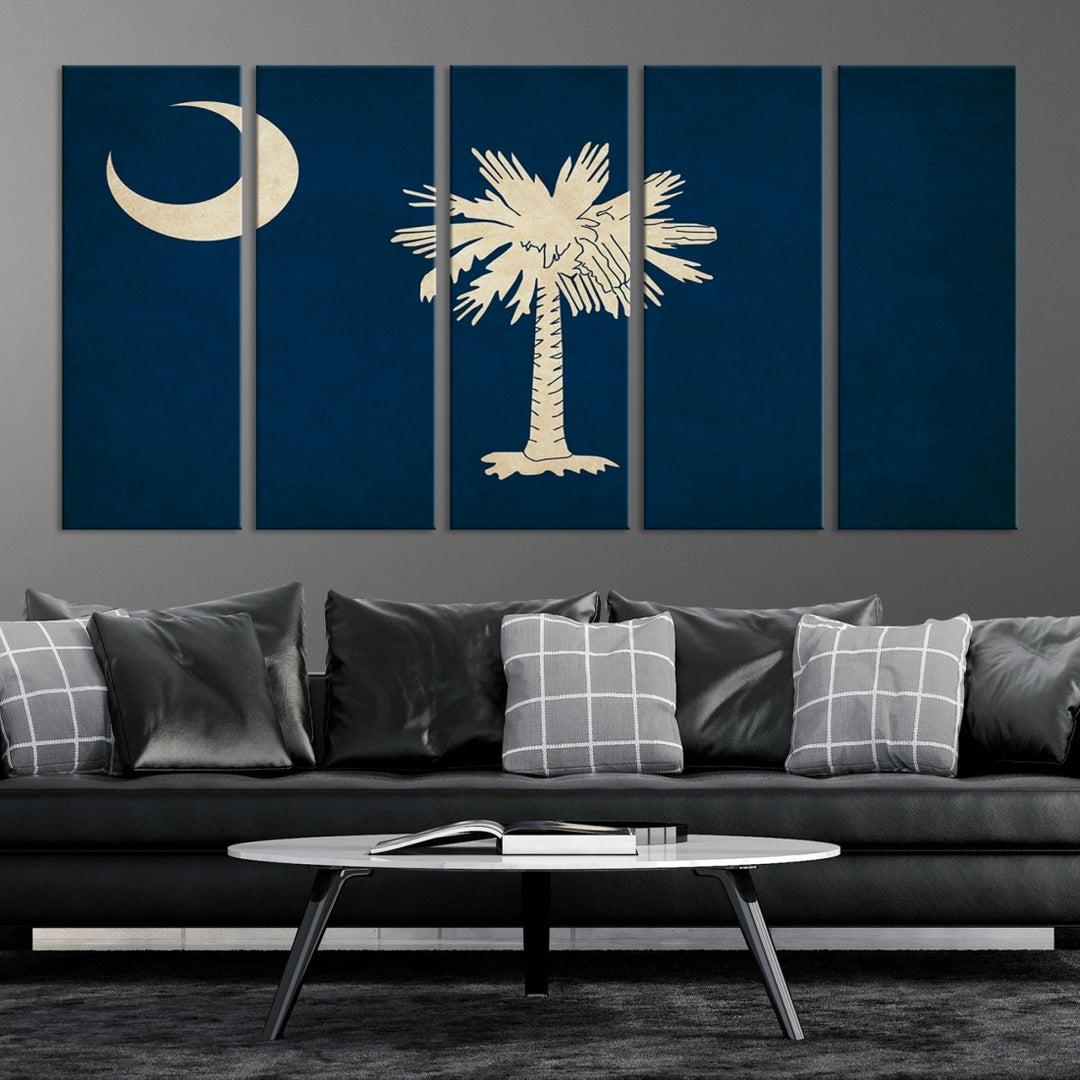 Art mural du drapeau des États de Caroline du Sud Impression sur toile