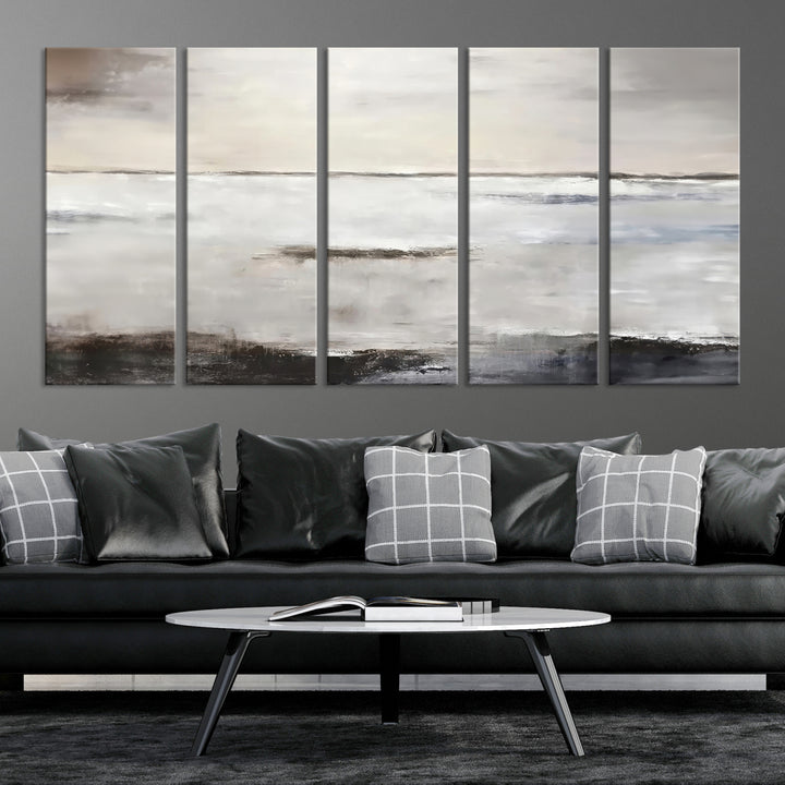 Luxury Beige Abstract Wall Art Canvas Print