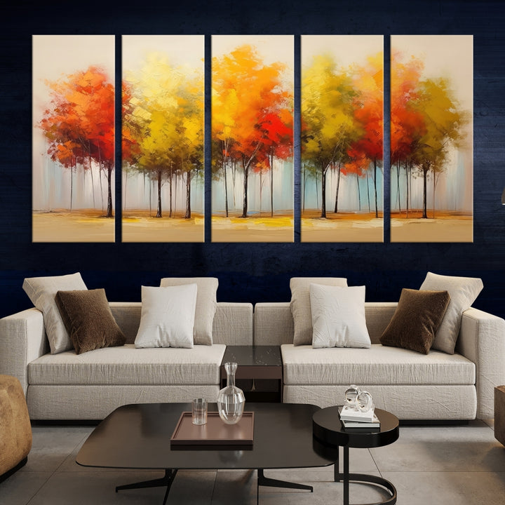 Arte abstracto de la pared del árbol del otoño del otoño Lienzo