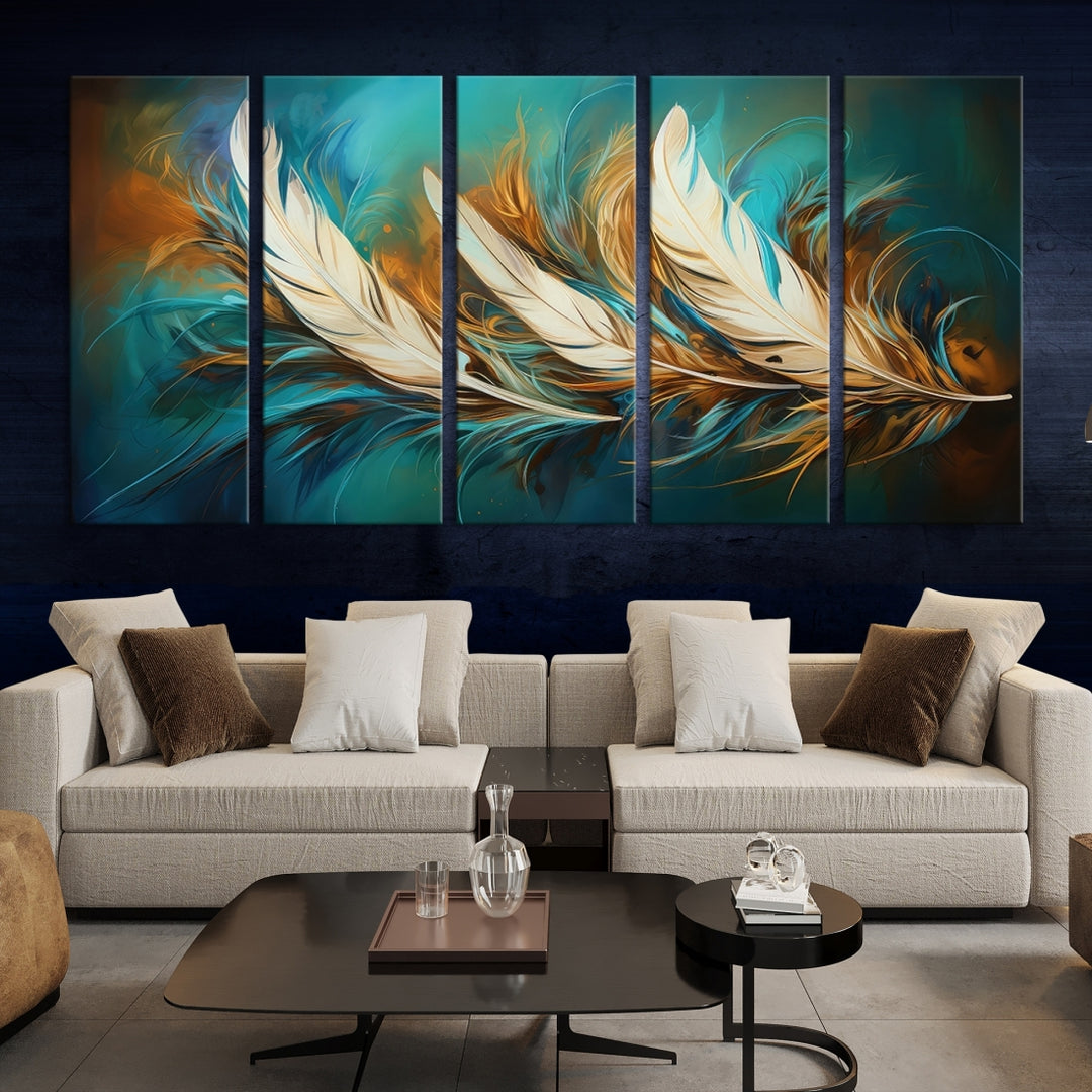 Abstract Feather Wall Art Canvas Print