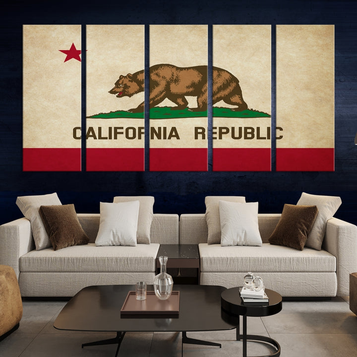 Art mural du drapeau des États de Calinia Impression sur toile