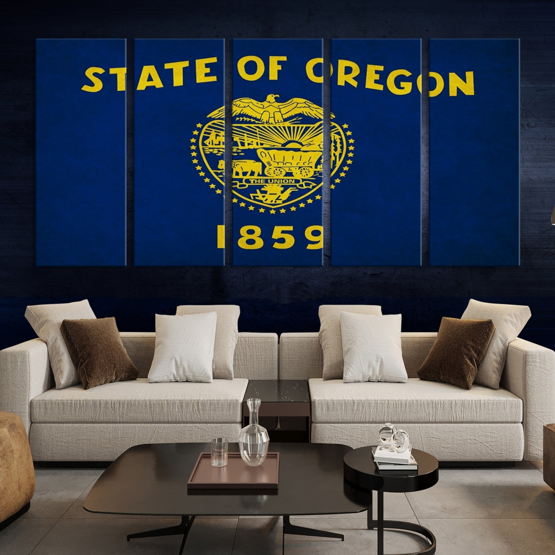 Oregon States Flag Wall Art Canvas Print