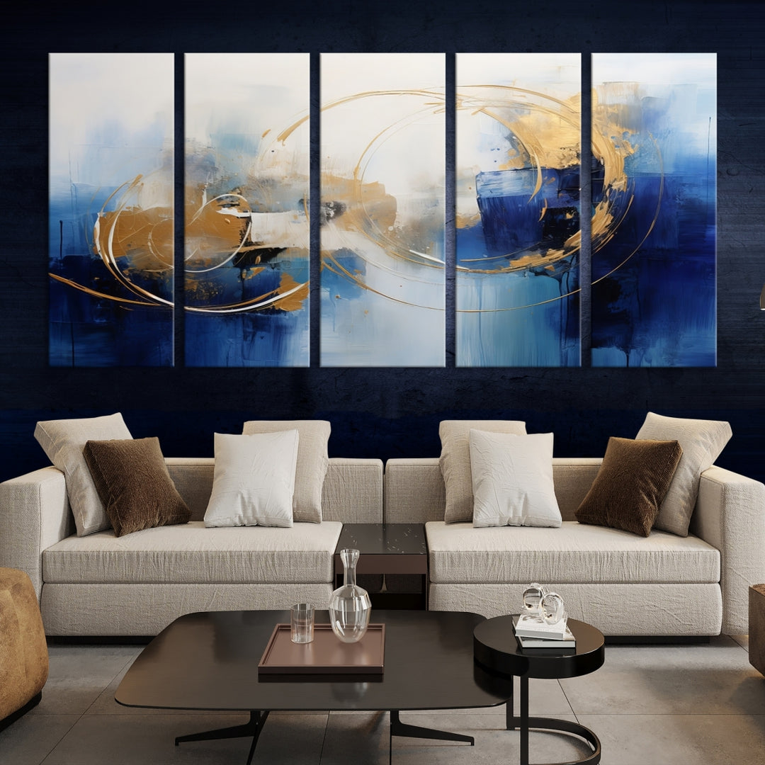 Arte de pared abstracto azul marino Lienzo