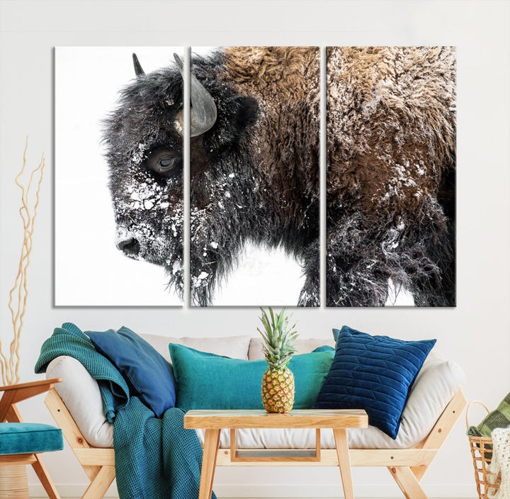 Impression sur toile d’art mural de bison, impression sur toile de buffle