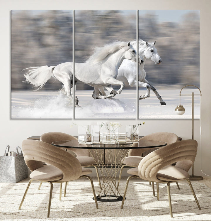 Tous les chevaux blancs Wall Art Impression sur toile