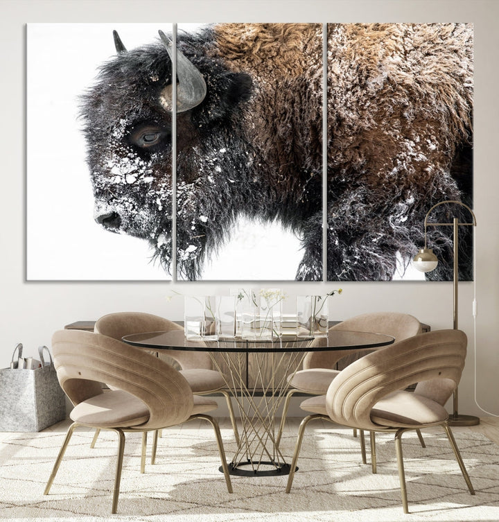Impression sur toile d’art mural de bison, impression sur toile de buffle