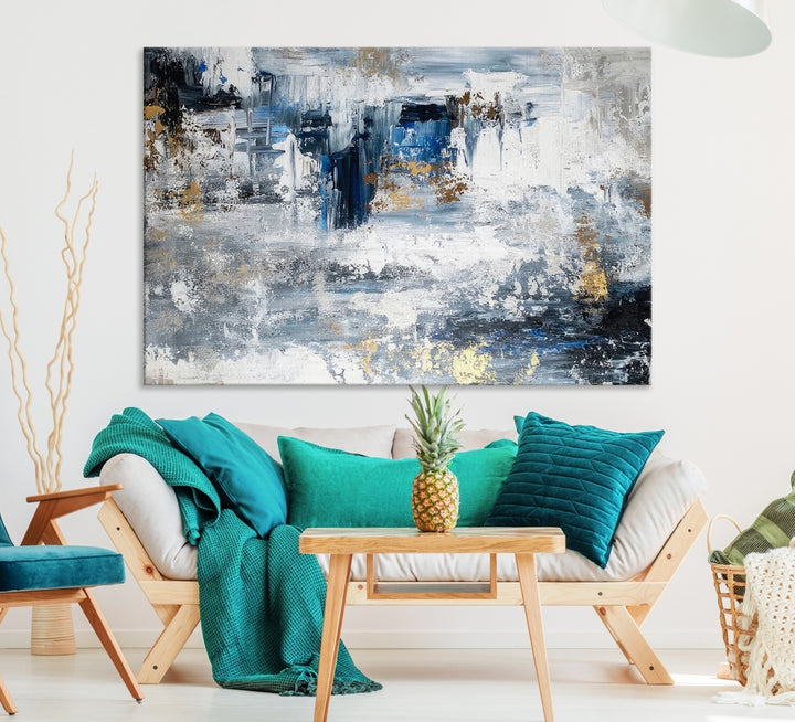 Impresión en lienzo de arte de pared abstracto grande para decoración de sala de estar