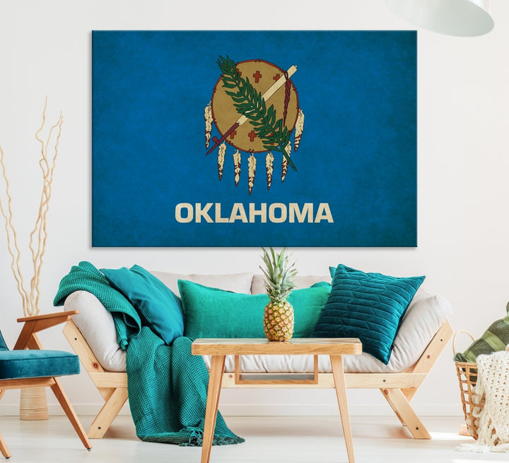 Oklahoma States Flag Wall Art Canvas Print