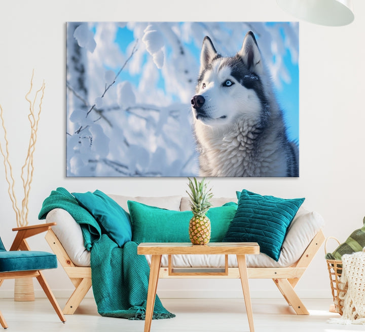 Siberian Husky Art Canvas, Wolf Wall Art, Animal Canvas Print