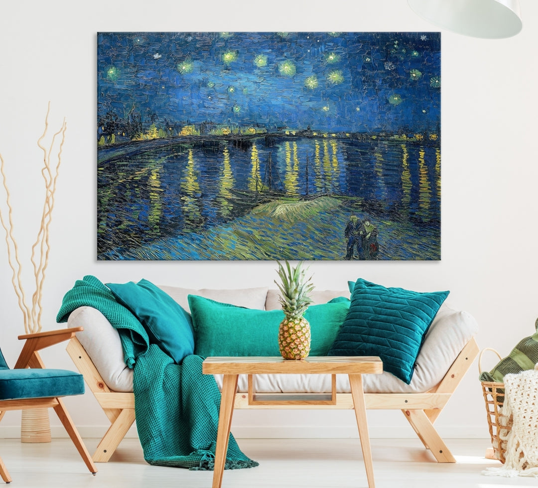 Vincent van Gogh Nuit étoilée sur le Rhône Art mural abstrait Impression sur toile