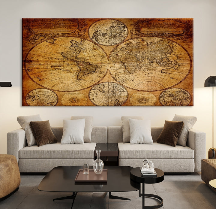 Mapa del mundo antiguo de estilo vintage