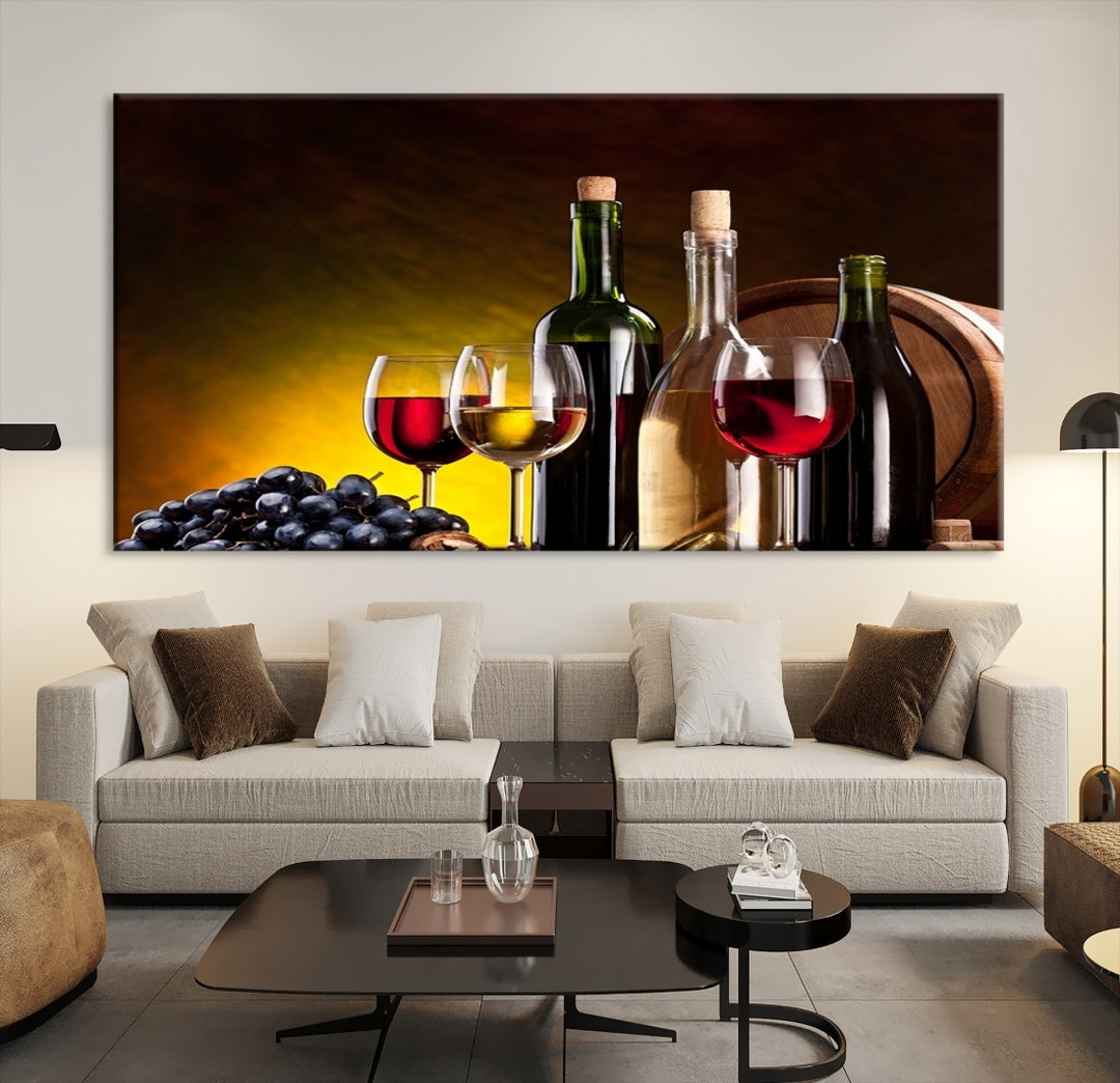 Vin rouge et blanc Impression sur toile