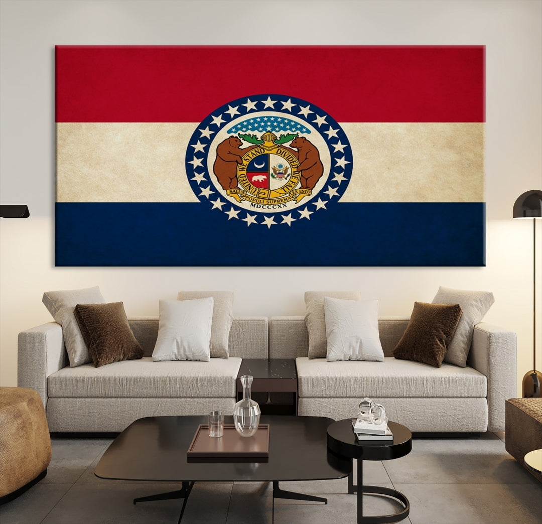 Missouri States Flag Wall Art Canvas Print