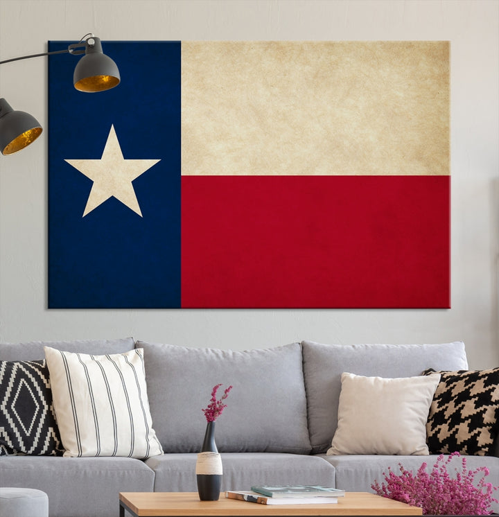 Texas States Flag Wall Art Canvas Print
