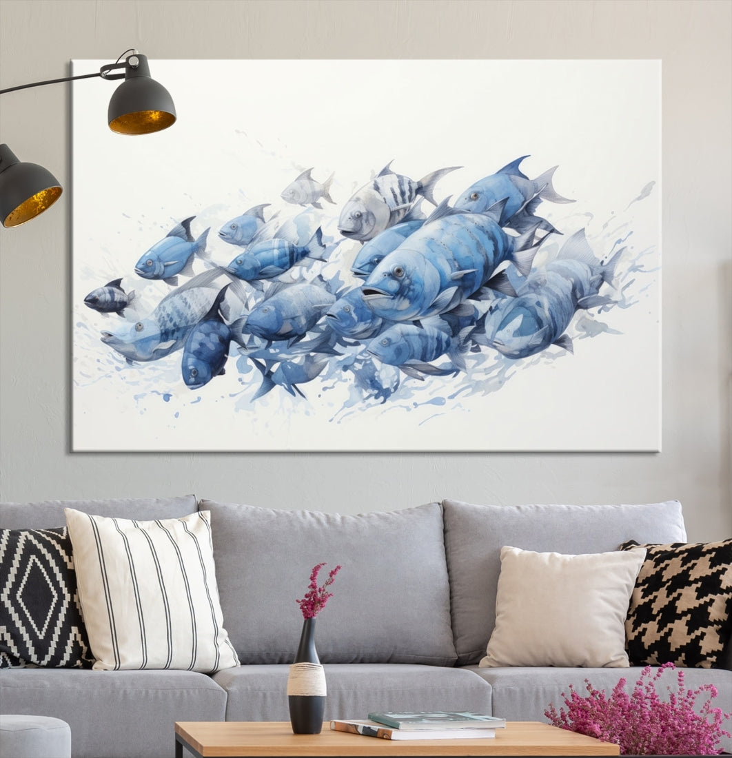 Arte abstracto de la pared de peces Lienzo