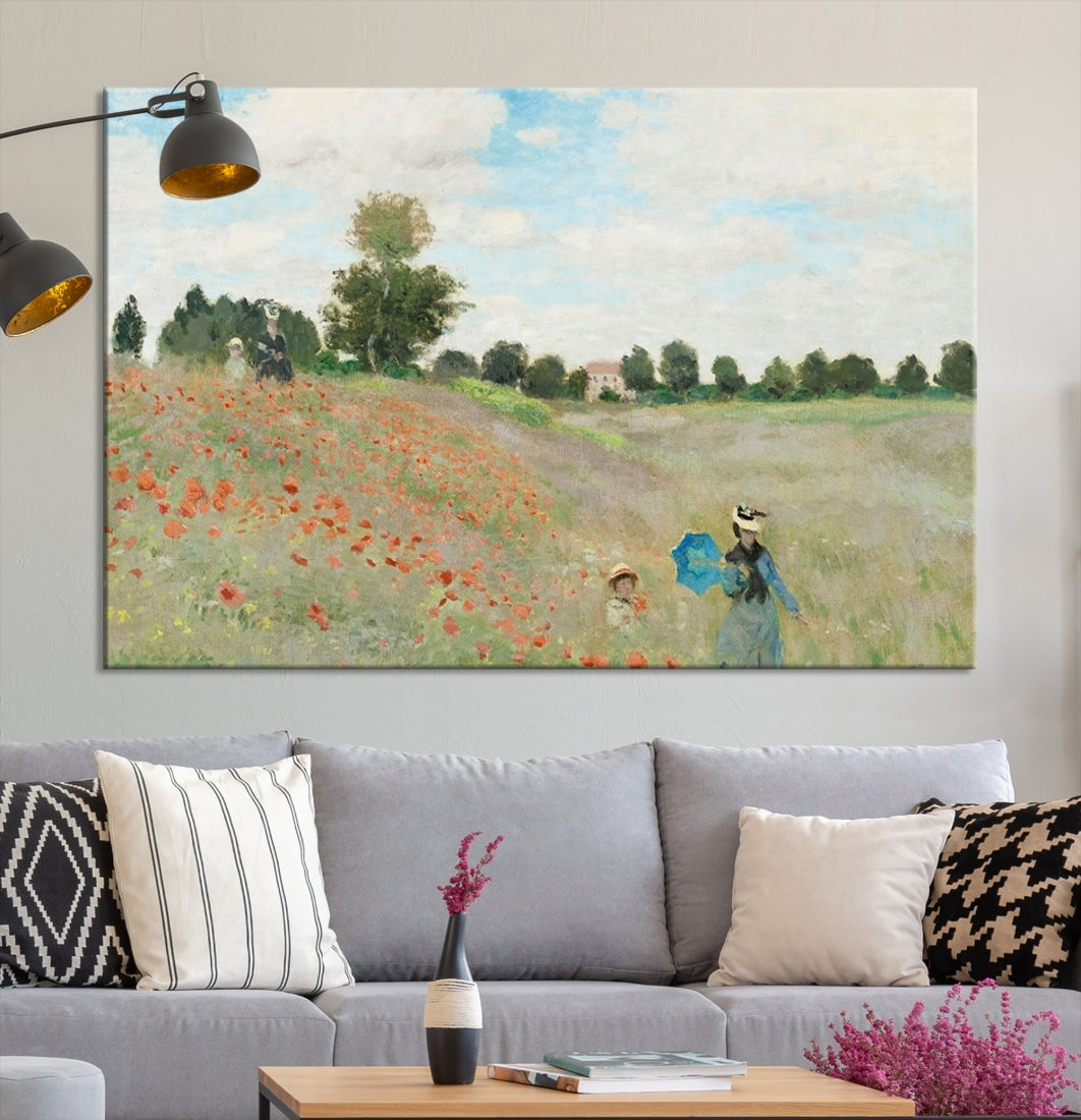Claude Monet The Poppy Field Canvas Print