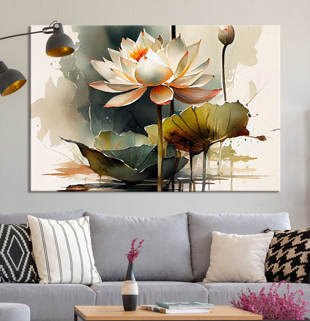 Art mural abstrait Lotus Impression sur toile