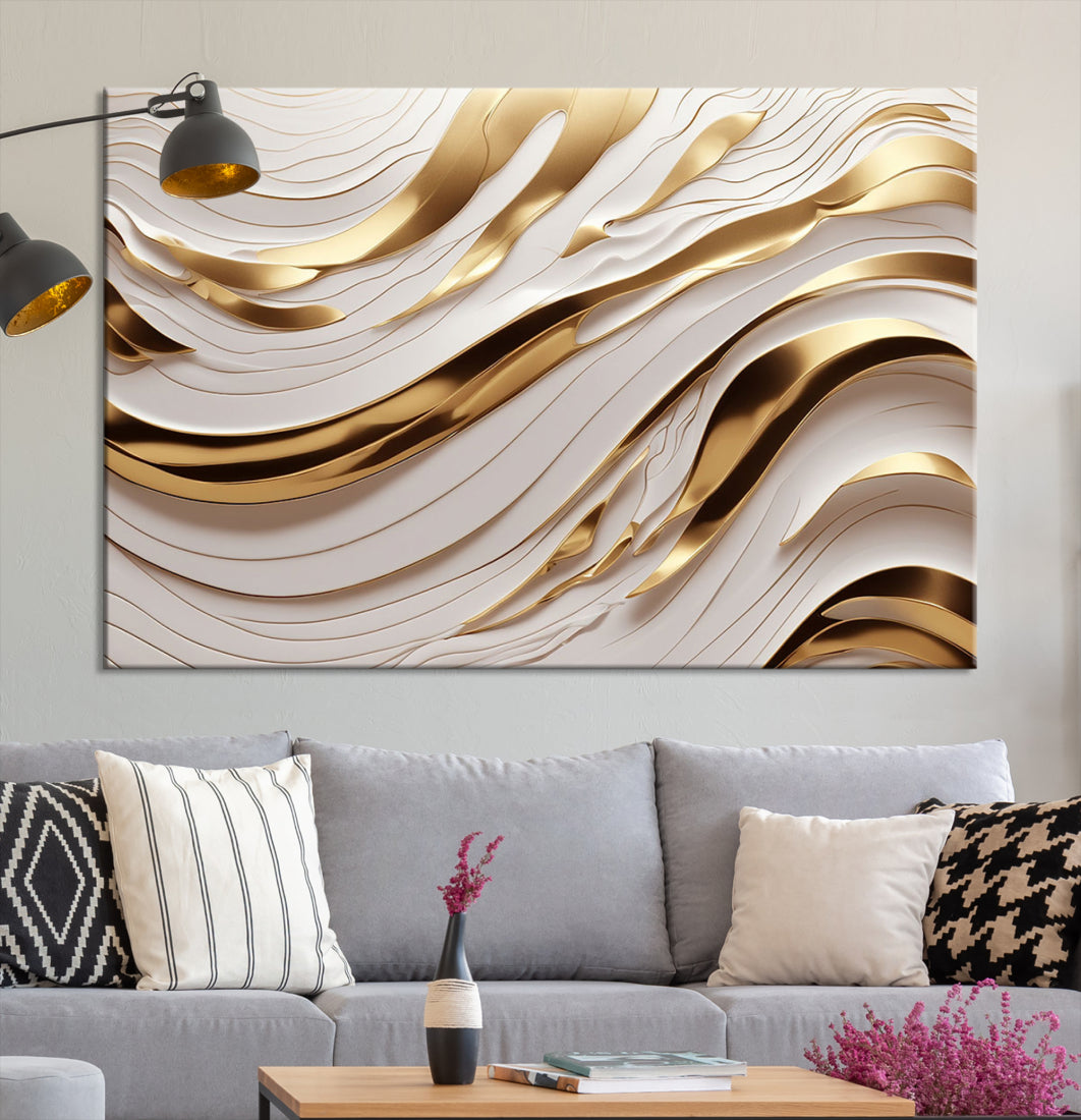 Gold Abstract Wall Art Canvas Print
