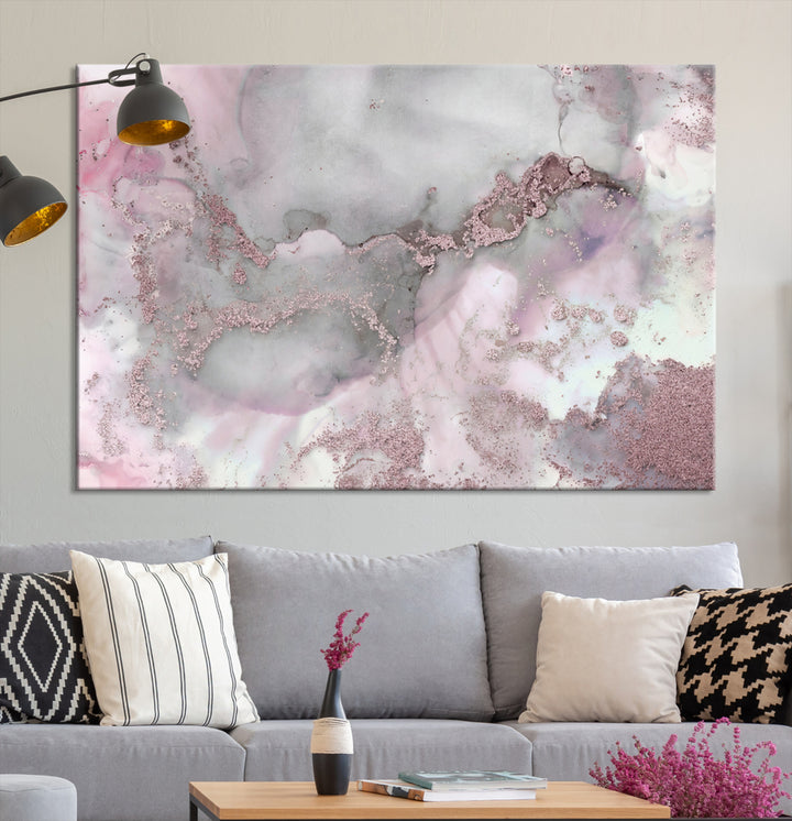 Rose Marble Abstract Wall Art Canvas Print