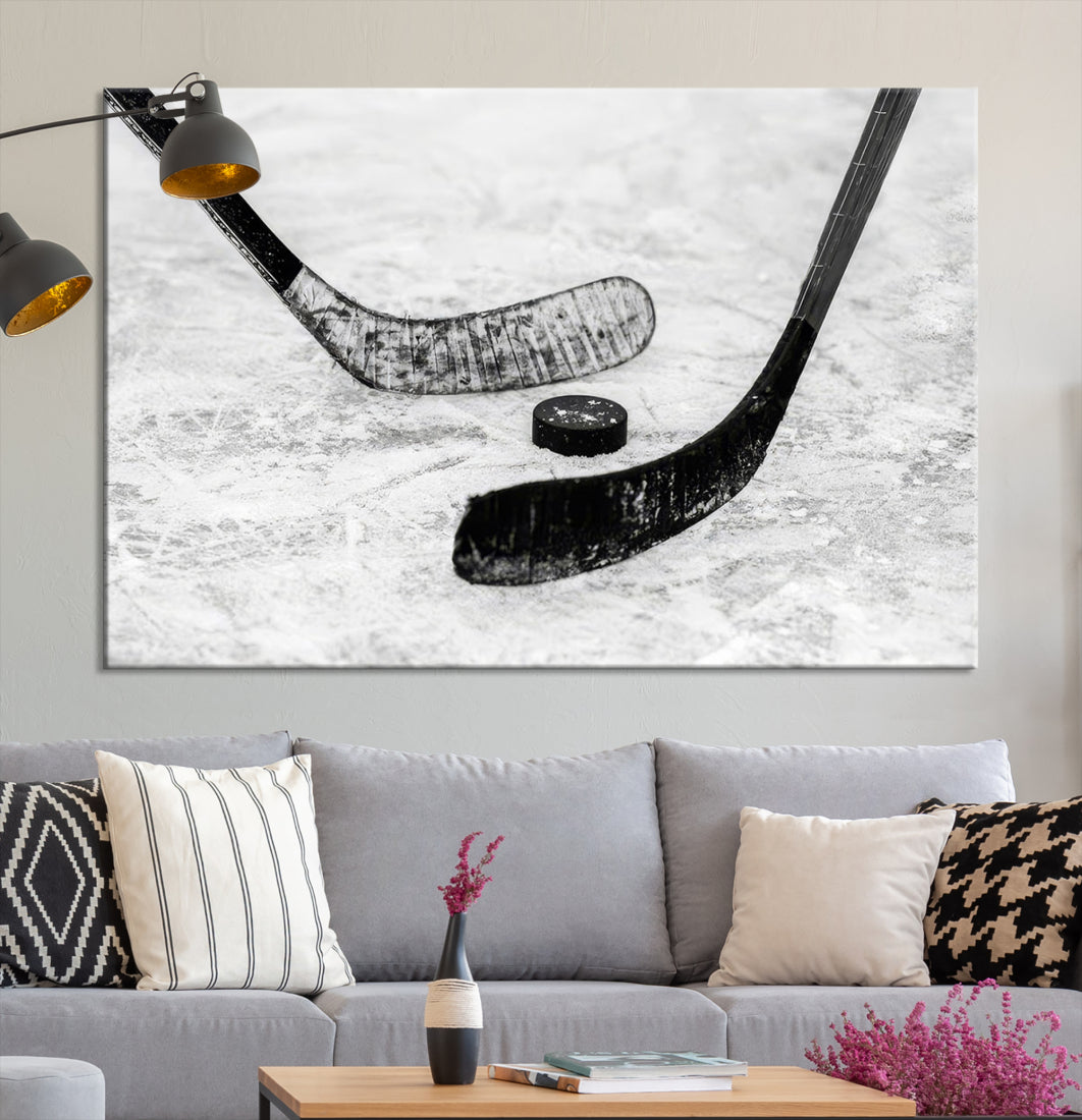 Winter Hockey Sport Canvas Wall Art Print