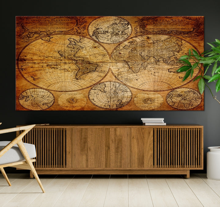 Mapa del mundo antiguo de estilo vintage