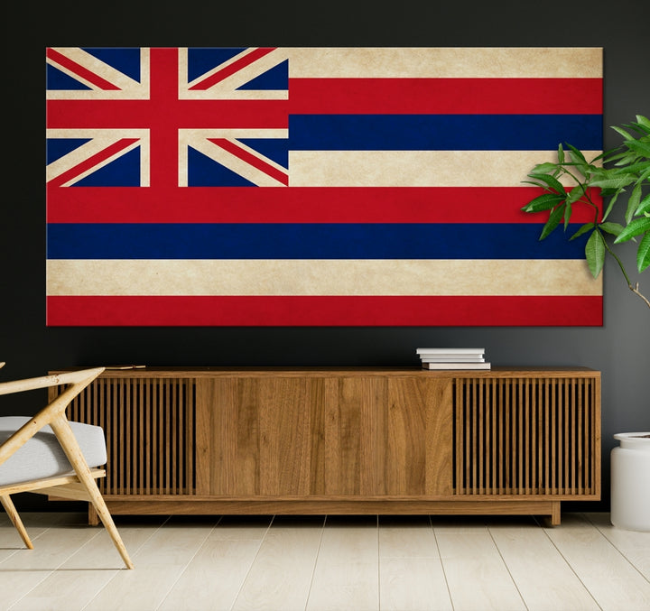 Art mural du drapeau des États d'Hawaï, des États-Unis Impression sur toile