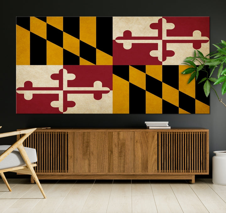 Maryland Flag Wall Art Canvas Print