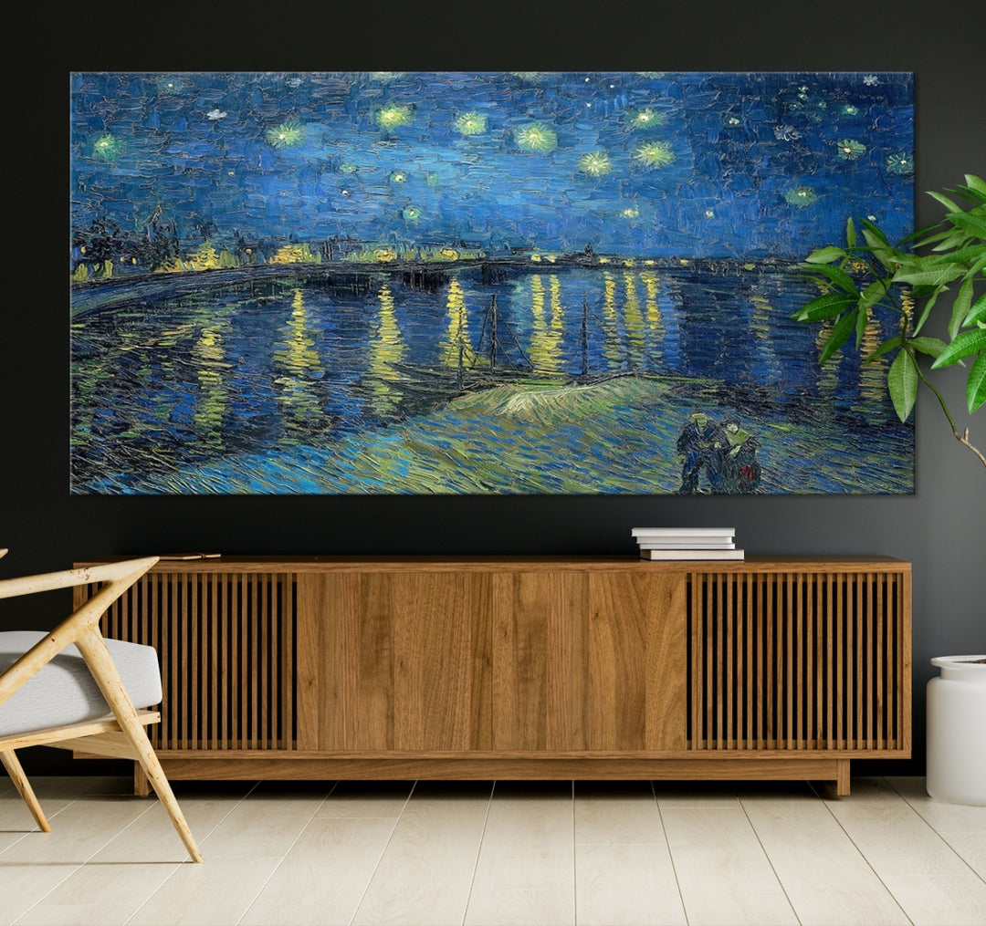 Vincent van Gogh Nuit étoilée sur le Rhône Art mural abstrait Impression sur toile