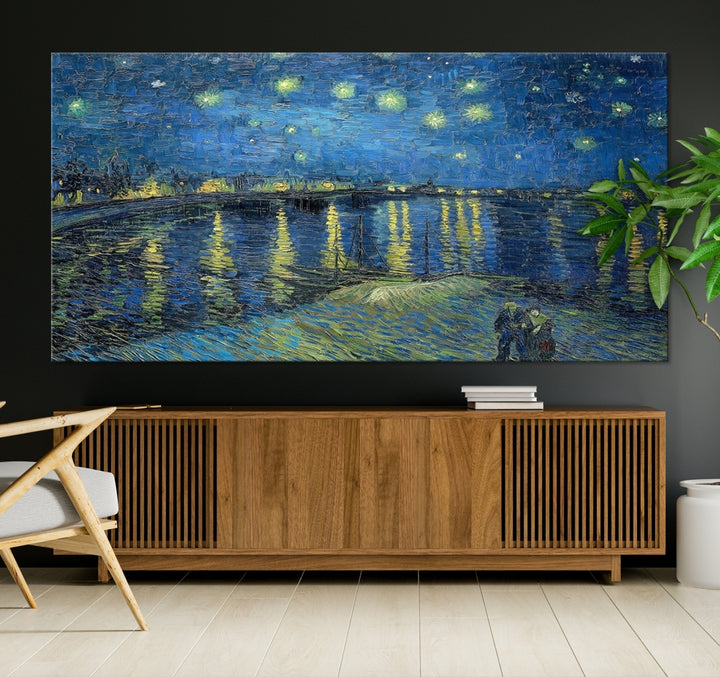 Vincent van Gogh Starry Night over the Rhone Abstract Wall Art Canvas Print