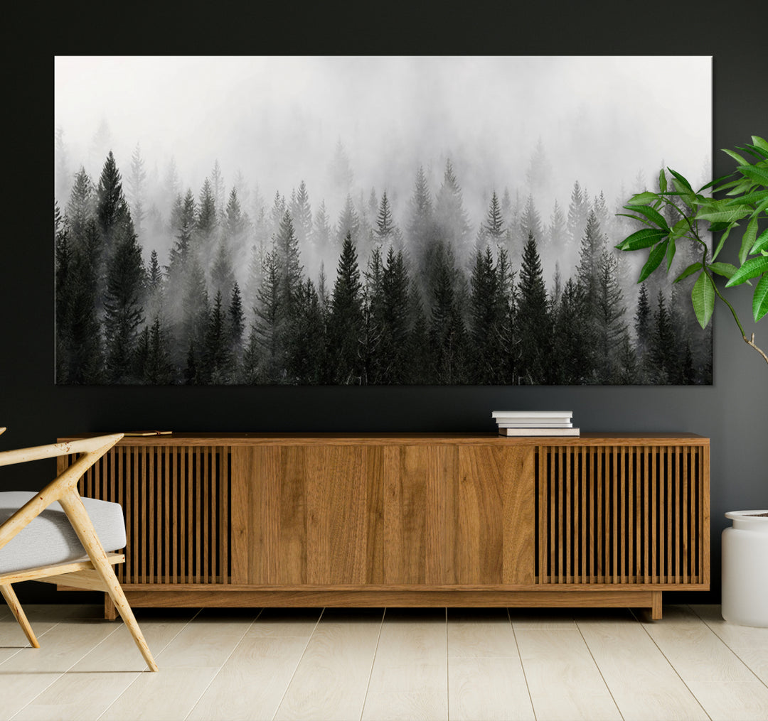 Impression sur toile d’art mural de la forêt brumeuse | Toile Forêt Brumeuse