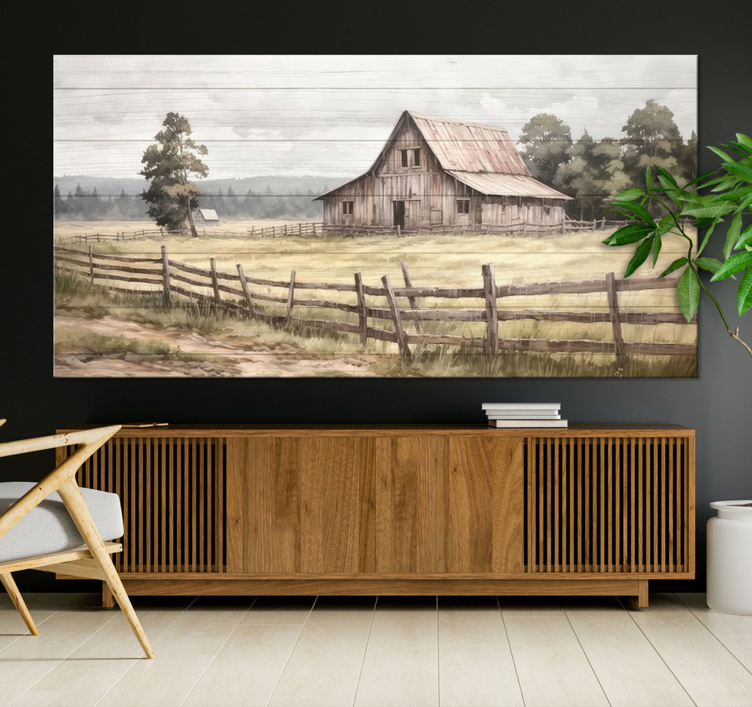 Vintage Barn Farmhouse Wall Art Canvas Print