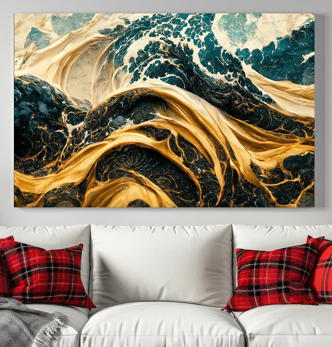Abstract Color Wave Wall Art Canvas Print