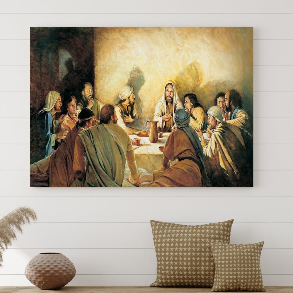 Jesucristo Última Cena lienzo impresión Religiosa decoración de la pared Biblia arte impresión arte cristiano Jesús pintura decoración de la pared cristiana
