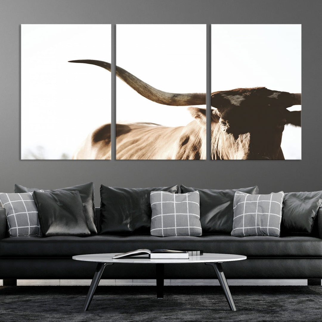 Lienzo decorativo para pared con cuerno grande de vaca de Texas