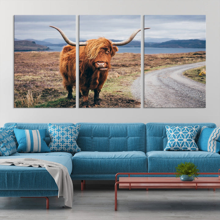 Highland Cow Canvas Wall Art Print