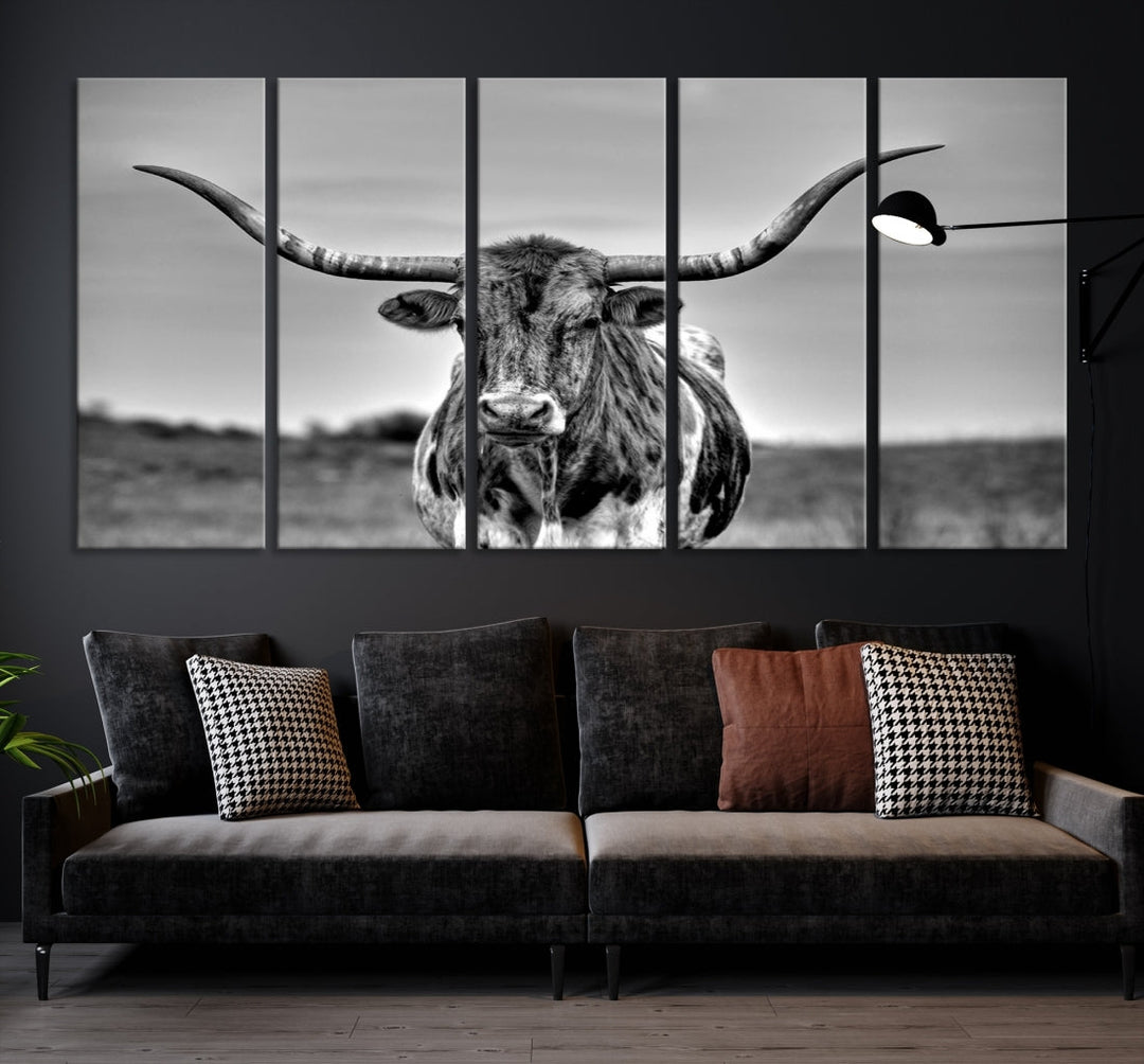 Texas Longhorn Cpw Wall Art, Texas Longhorn Canvas, Cattle Canvas Print