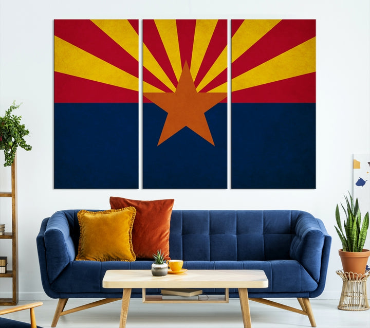 Art mural du drapeau des États de l'Arizona Impression sur toile