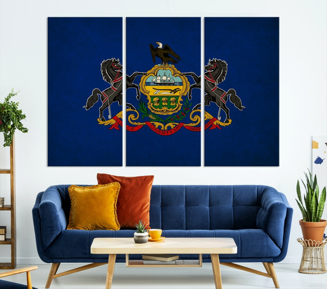 Pennsylvania States Flag Wall Art Canvas Print