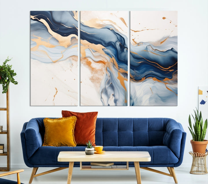 Color Waves Abstract Wall Art Canvas Print