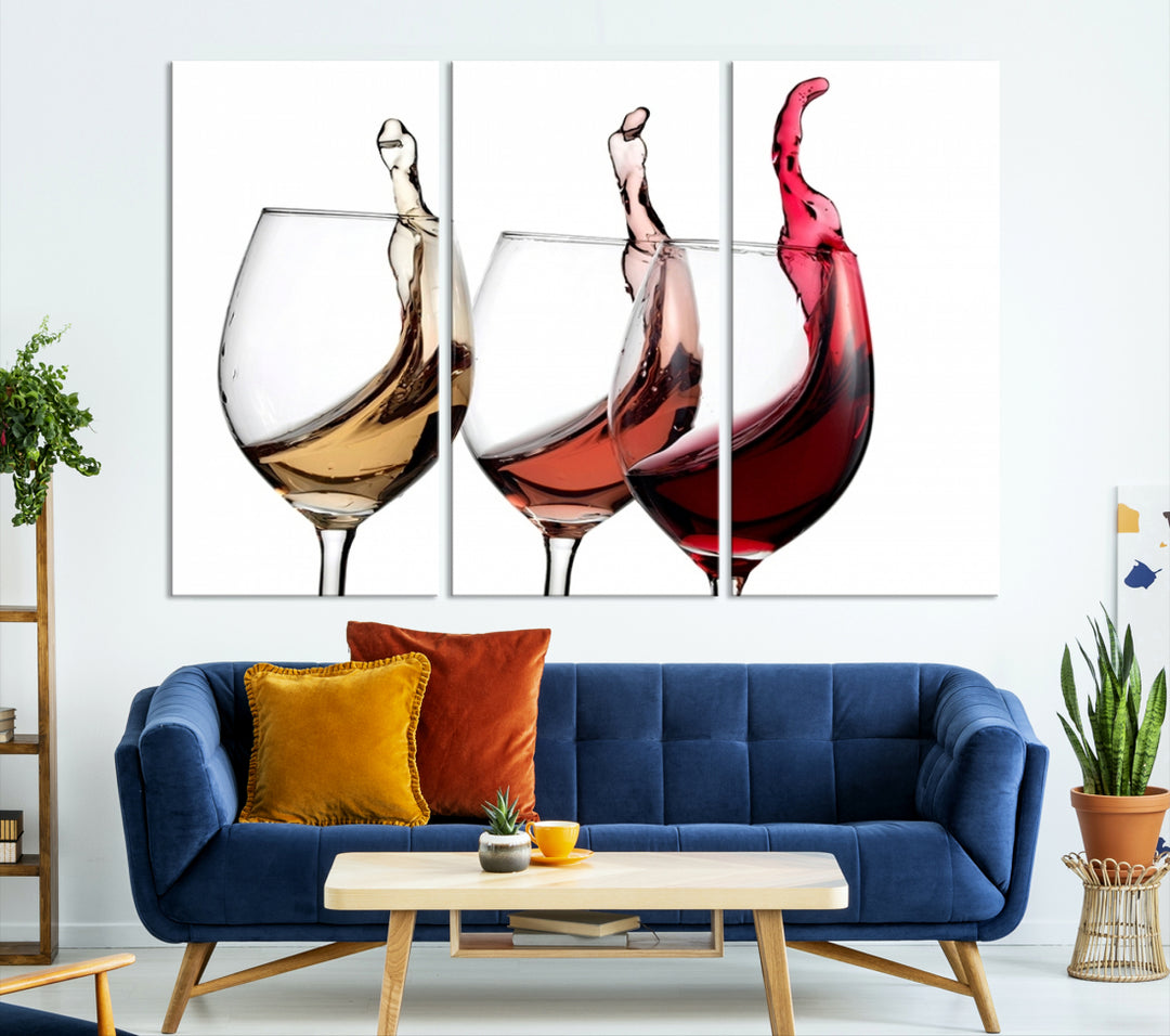 Verres à vin abstraits d'art mural Impression sur toile