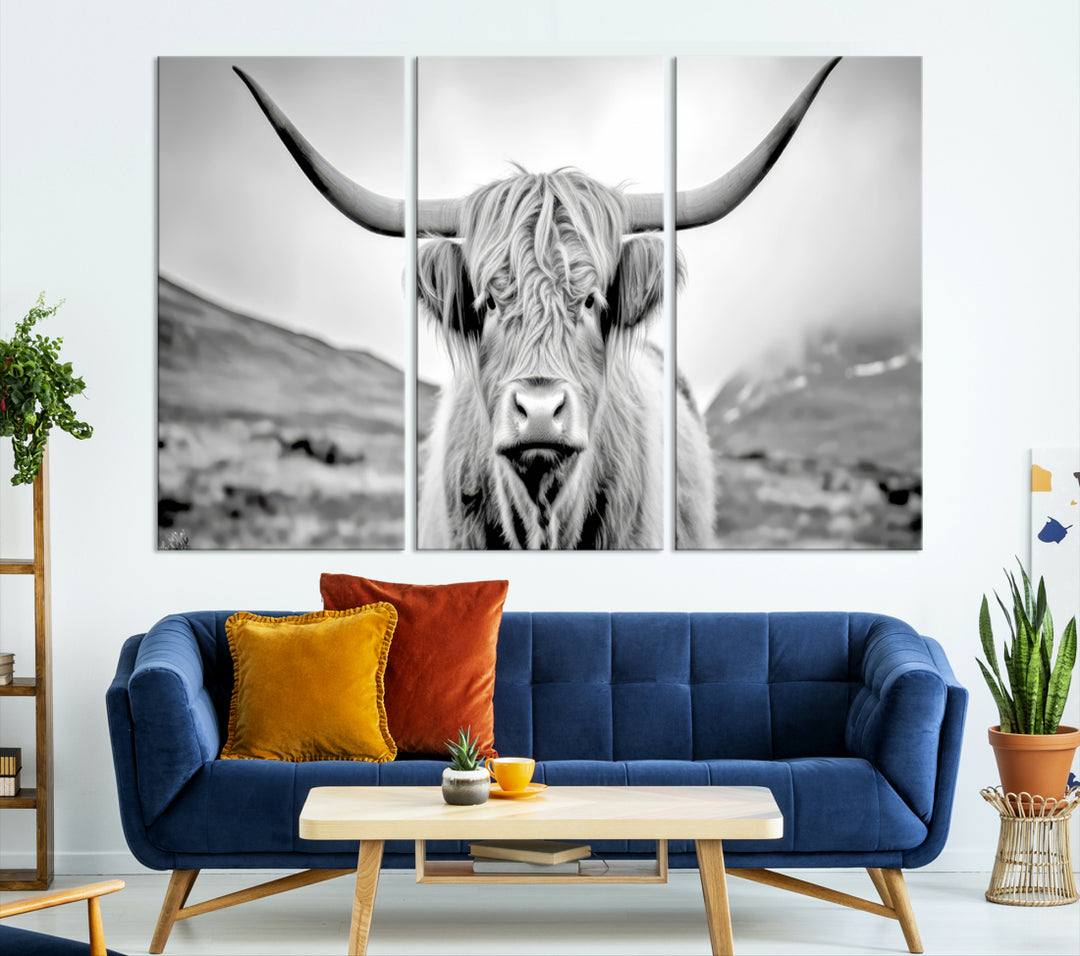 Art mural de vache écossaise Impression sur toile