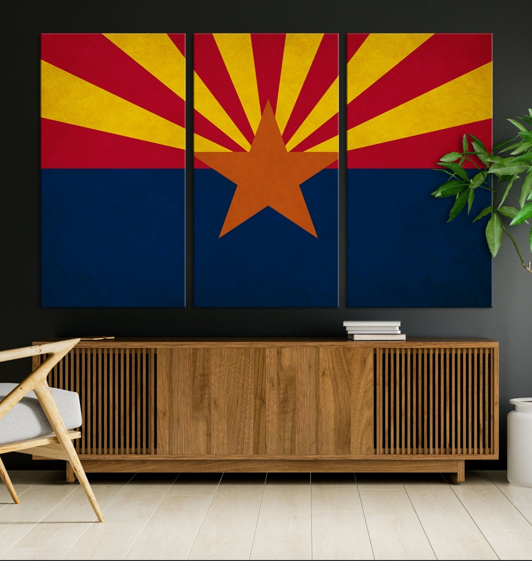 Art mural du drapeau des États de l'Arizona Impression sur toile