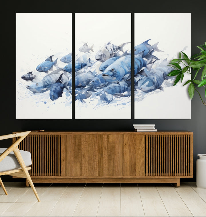Abstract Fish Wall Art Canvas Print