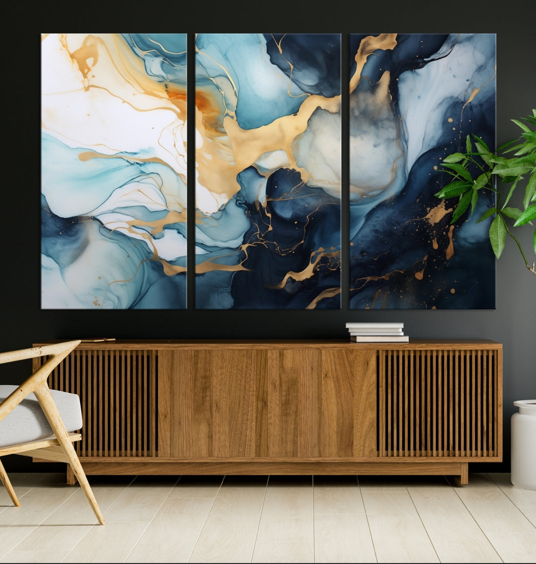 Marble Fluid Abstract Wall Art Canvas Print