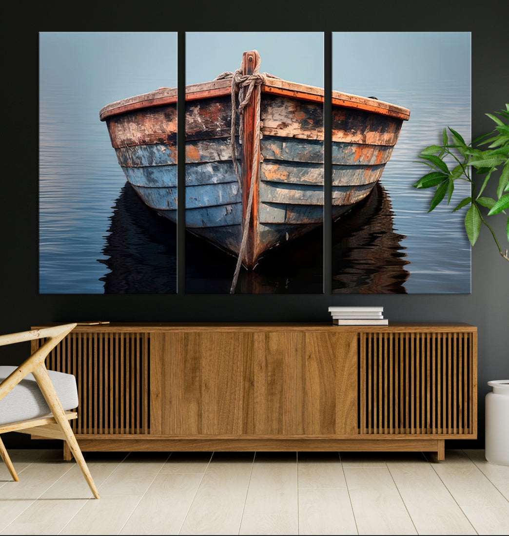 Impresión imponente de la lona del barco del vintage | Decoración de pared náutica