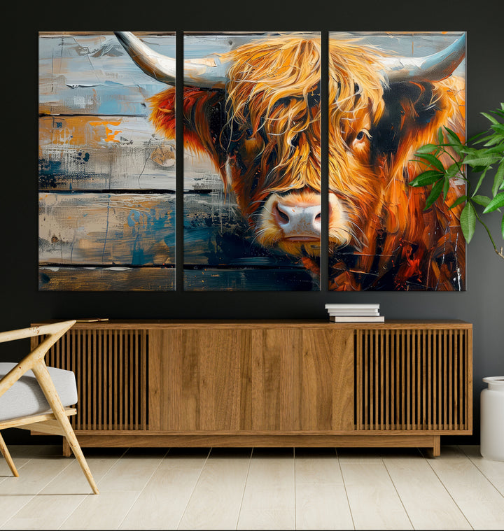 Scottish Highland Cow Canvas Wall Art Canvas Print