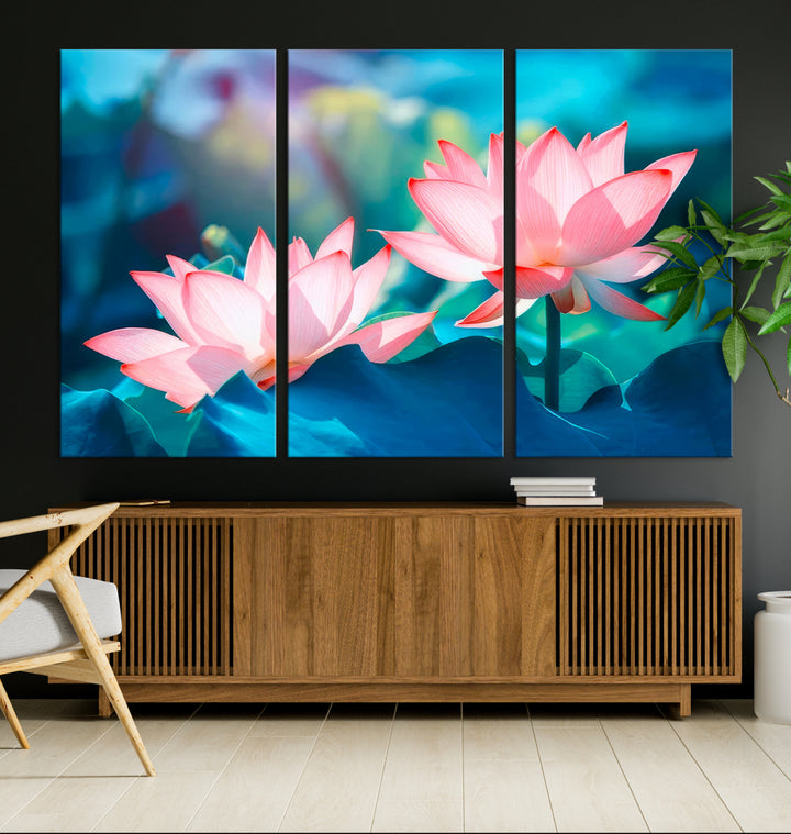 Lotus Flower Wall Art Canvas Print